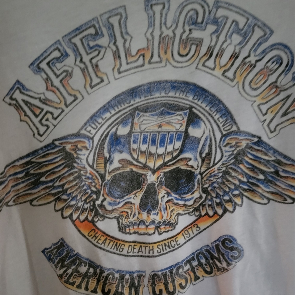 Affliction Graphic Tee with Skull Design